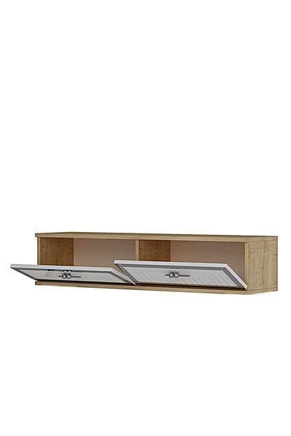 Συρταριέρα 120x25.5x29.6 εκ Δρυς Sapphire / Λευκό / Ασημί 555CHM1623