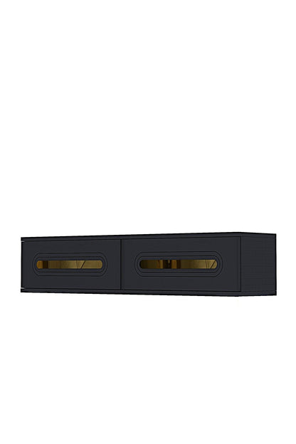 Συρταριέρα 120x25.5x29.6 εκ Ανθρακί / Χρυσό 555CHM1624