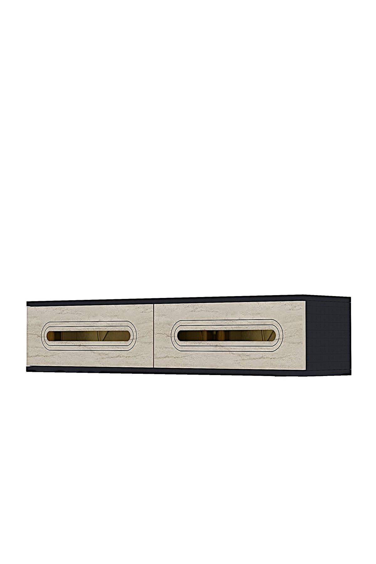 Συρταριέρα 120x25.5x29.6 εκ Ανθρακί / Χρυσό 555CHM1626