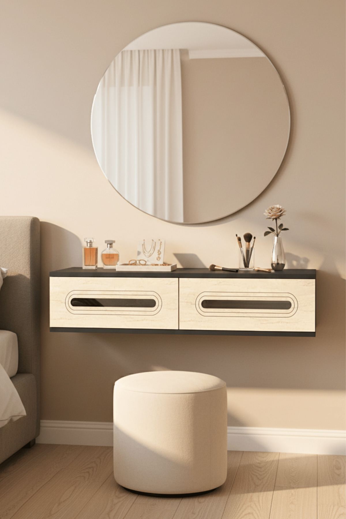 Συρταριέρα 120x25.5x29.6 εκ Ανθρακί / Travertine / Ασημί 555CHM1627