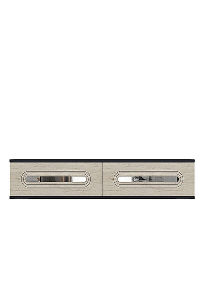 Συρταριέρα 120x25.5x29.6 εκ Ανθρακί / Travertine / Ασημί 555CHM1627