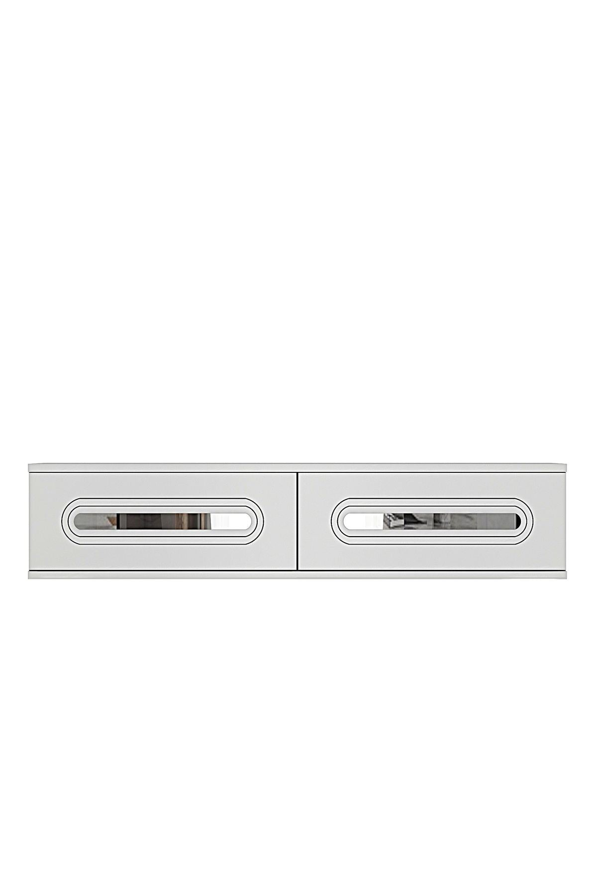 Συρταριέρα 120x25.5x29.6 εκ Λευκό / Ασημί 555CHM1629
