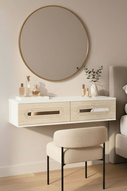 Συρταριέρα 120x25.5x29.6 εκ Λευκό / Travertine / Χρυσό 555CHM1630
