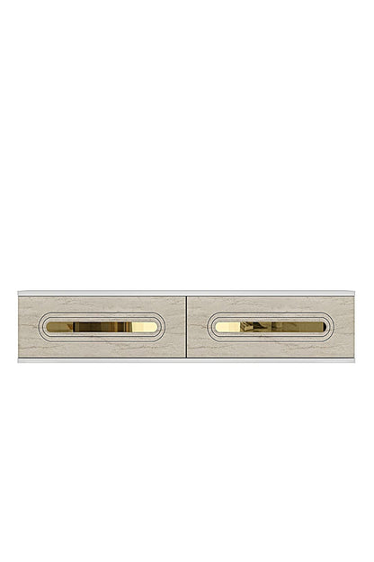 Συρταριέρα 120x25.5x29.6 εκ Λευκό / Travertine / Χρυσό 555CHM1630