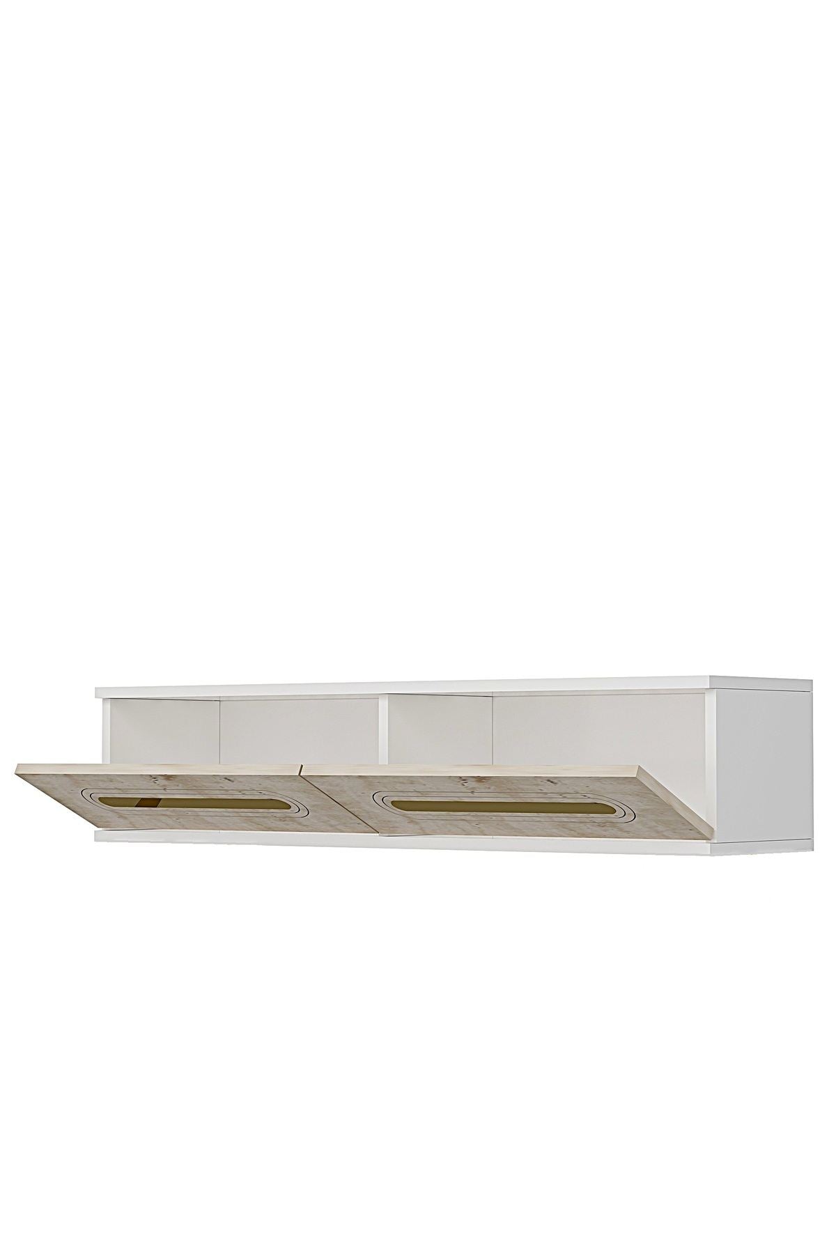 Συρταριέρα 120x25.5x29.6 εκ Λευκό / Travertine / Χρυσό 555CHM1630