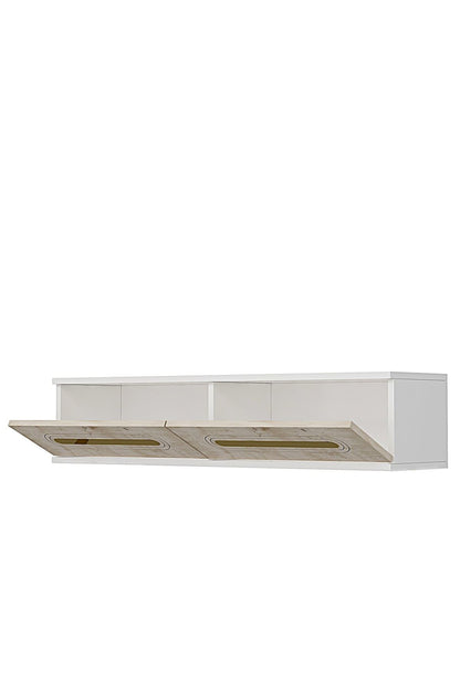 Συρταριέρα 120x25.5x29.6 εκ Λευκό / Travertine / Χρυσό 555CHM1630