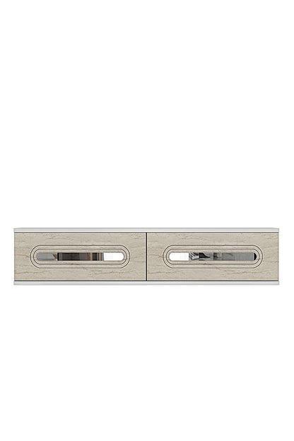 Συρταριέρα 120x25.5x29.6 εκ Λευκό / Travertine / Ασημί 555CHM1631