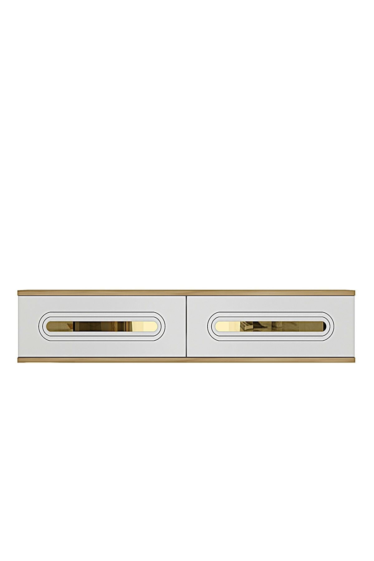 Συρταριέρα 120x25.5x29.6 εκ Δρυς Sapphire / Λευκό / Χρυσό 555CHM1632