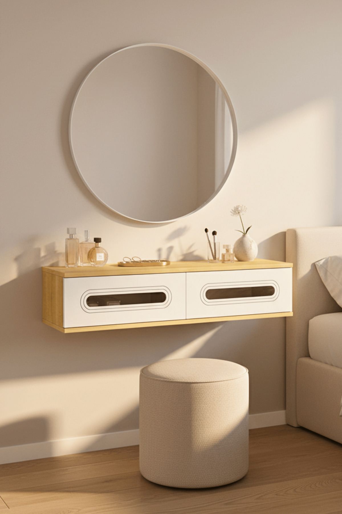 Συρταριέρα 120x25.5x29.6 εκ Δρυς Sapphire / Λευκό / Ασημί 555CHM1633