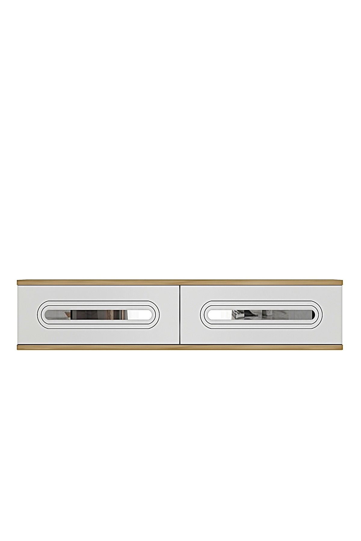 Συρταριέρα 120x25.5x29.6 εκ Δρυς Sapphire / Λευκό / Ασημί 555CHM1633