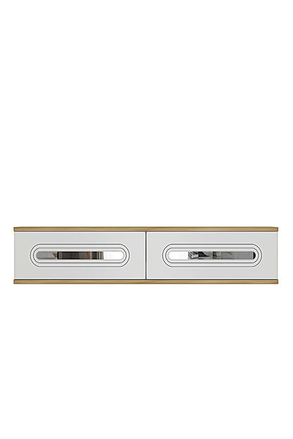 Συρταριέρα 120x25.5x29.6 εκ Δρυς Sapphire / Λευκό / Ασημί 555CHM1633