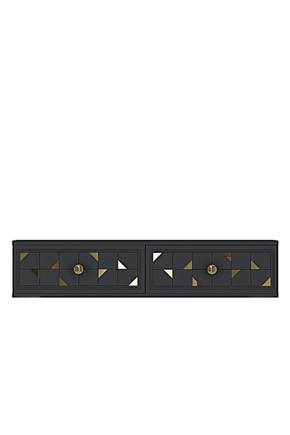 Συρταριέρα 120x25.5x29.6 εκ Ανθρακί / Χρυσό 555CHM1634