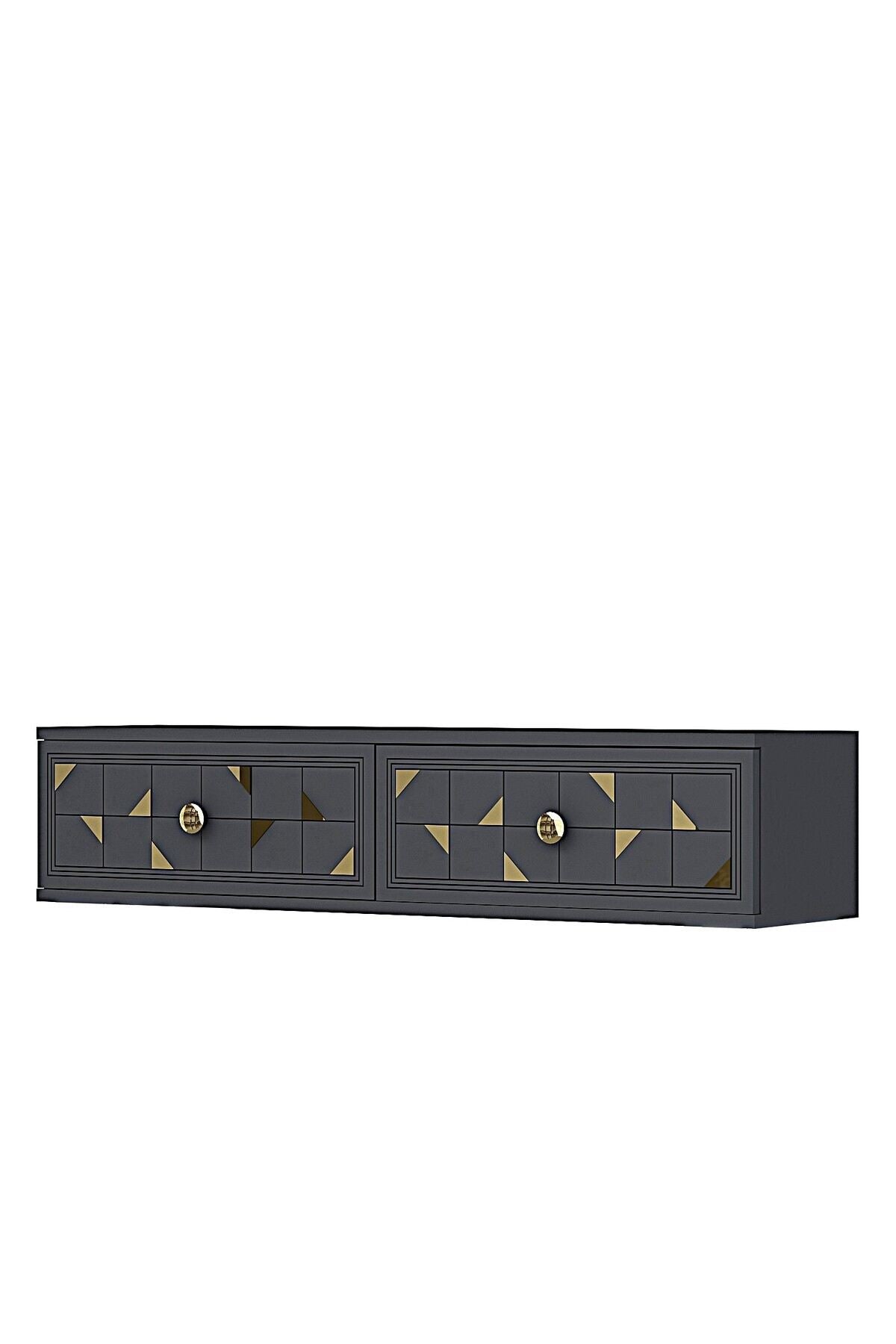 Συρταριέρα 120x25.5x29.6 εκ Ανθρακί / Χρυσό 555CHM1634