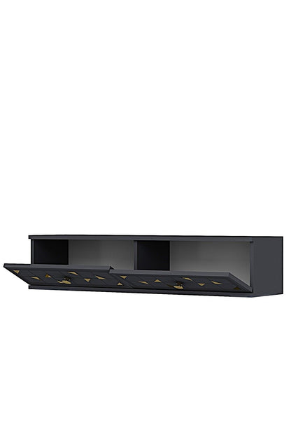 Συρταριέρα 120x25.5x29.6 εκ Ανθρακί / Χρυσό 555CHM1634