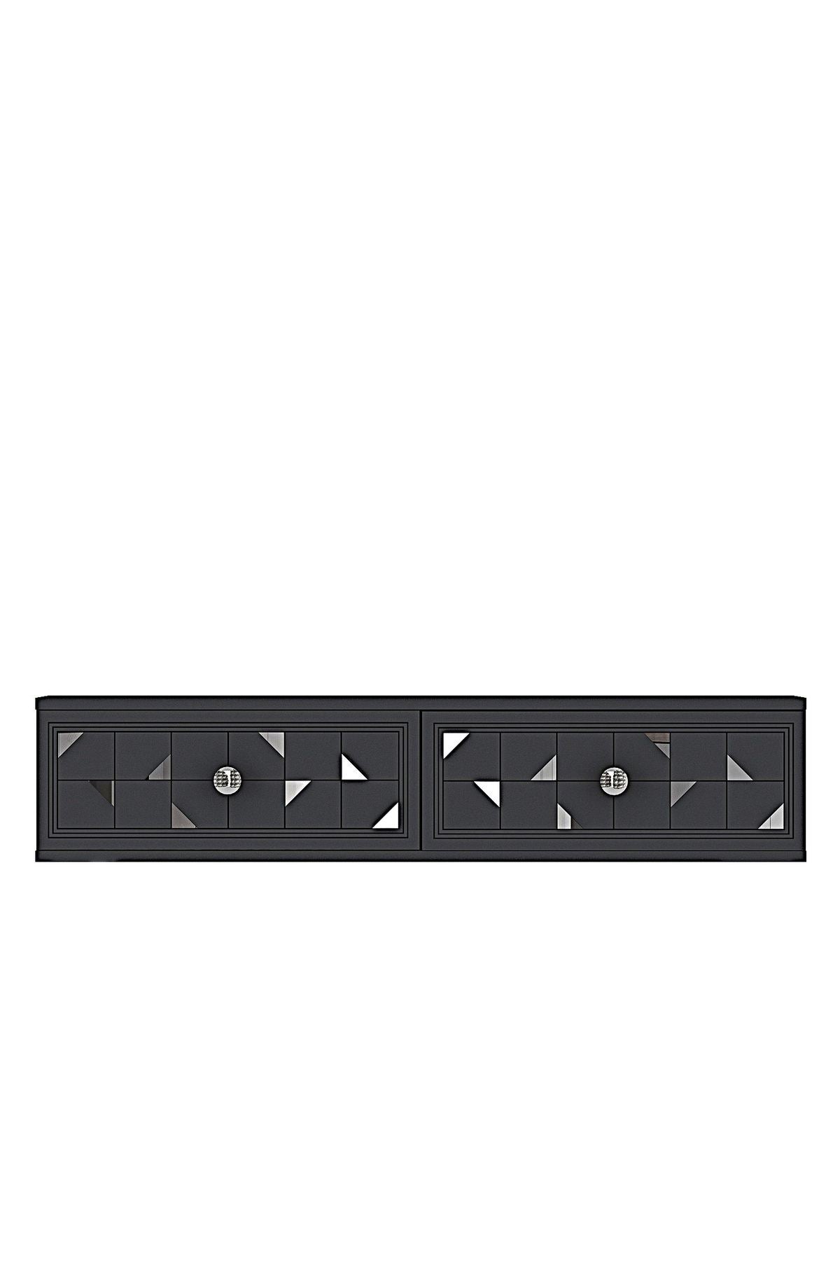 Συρταριέρα 120x25.5x29.6 εκ Ανθρακί / Ασημί 555CHM1635