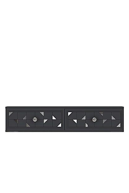 Συρταριέρα 120x25.5x29.6 εκ Ανθρακί / Ασημί 555CHM1635