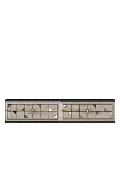 Συρταριέρα 120x25.5x29.6 εκ Ανθρακί / Travertine / Ασημί 555CHM1637