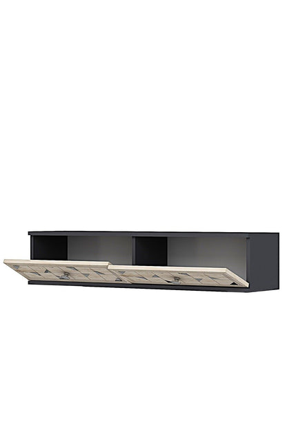 Συρταριέρα 120x25.5x29.6 εκ Ανθρακί / Travertine / Ασημί 555CHM1637