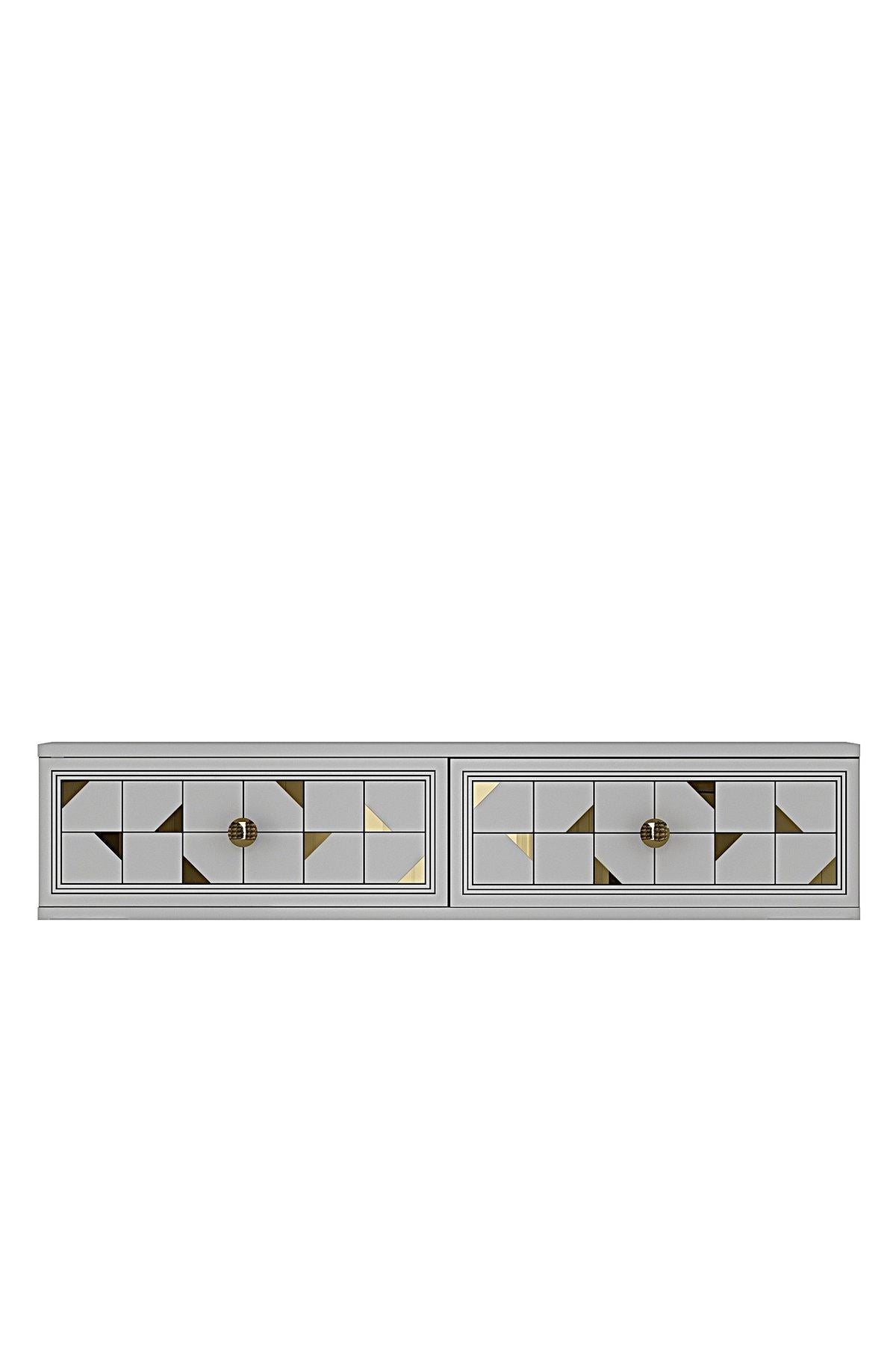 Συρταριέρα 120x25.5x29.6 εκ Λευκό / Χρυσό 555CHM1638