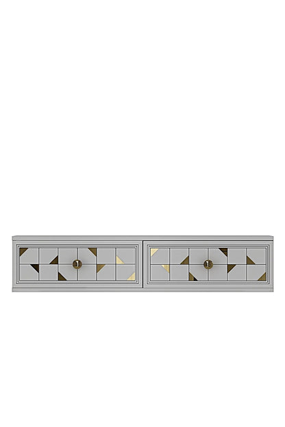 Συρταριέρα 120x25.5x29.6 εκ Λευκό / Χρυσό 555CHM1638