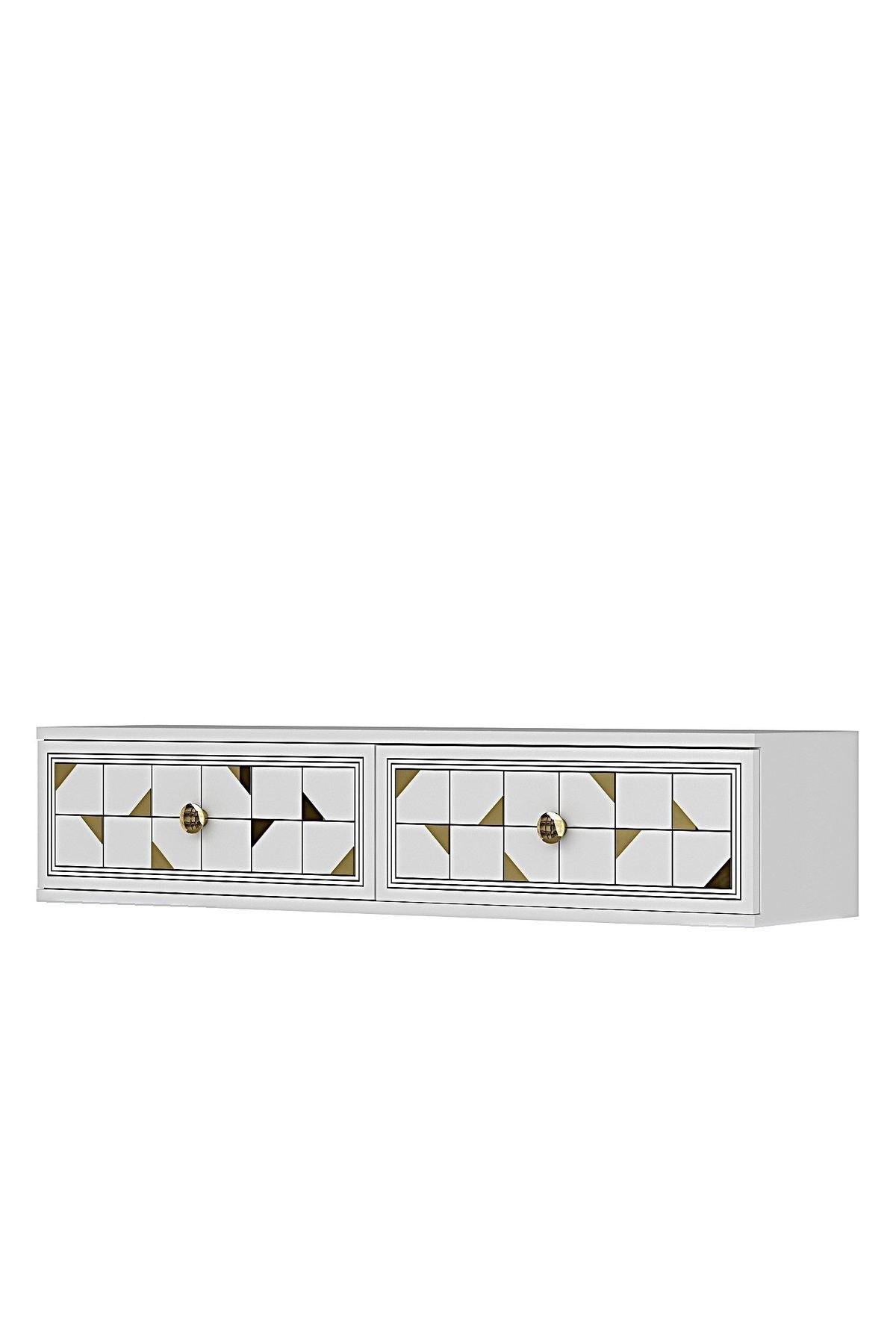 Συρταριέρα 120x25.5x29.6 εκ Λευκό / Χρυσό 555CHM1638