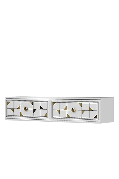 Συρταριέρα 120x25.5x29.6 εκ Λευκό / Χρυσό 555CHM1638