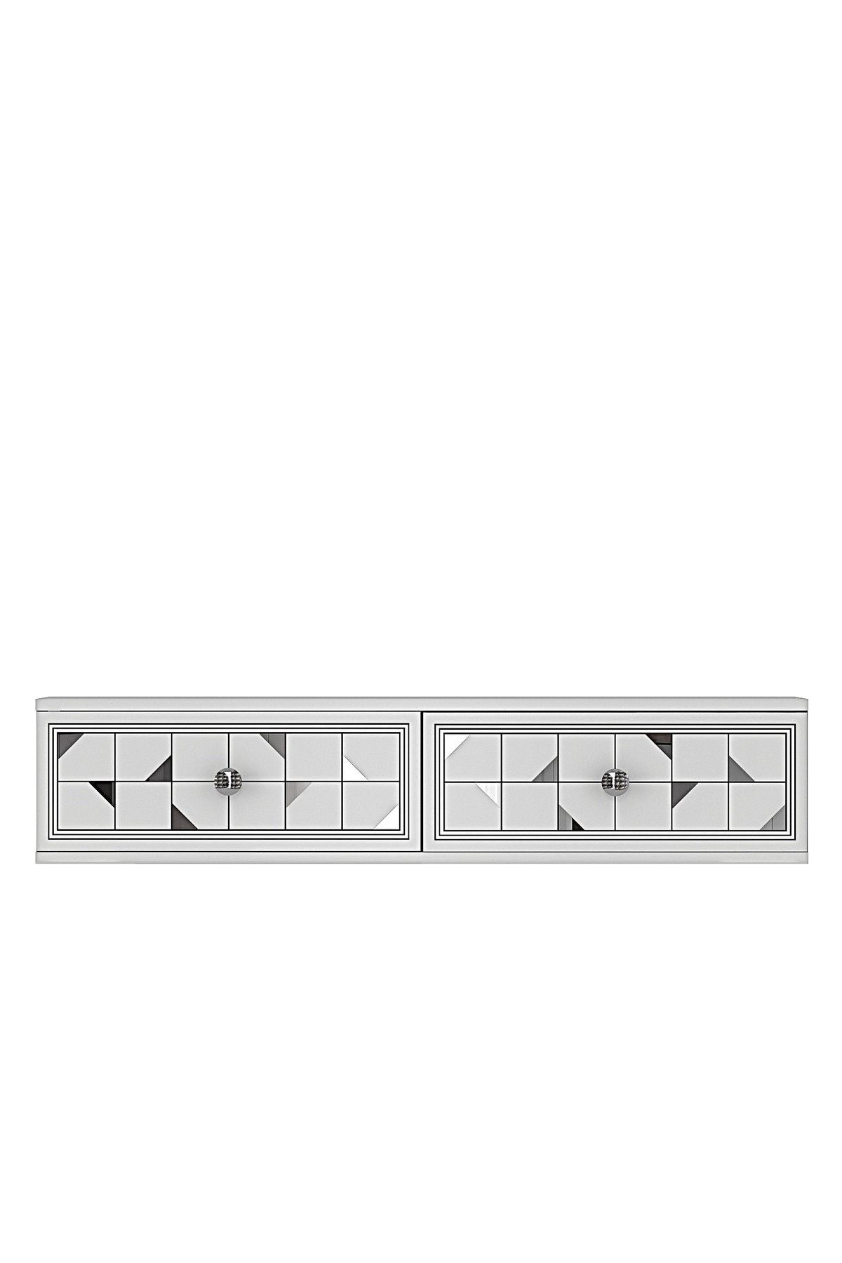 Συρταριέρα 120x25.5x29.6 εκ Λευκό / Ασημί 555CHM1639