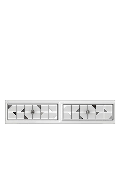 Συρταριέρα 120x25.5x29.6 εκ Λευκό / Ασημί 555CHM1639