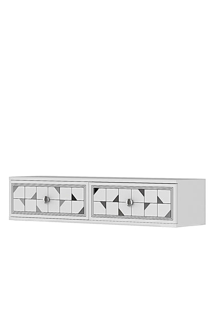 Συρταριέρα 120x25.5x29.6 εκ Λευκό / Ασημί 555CHM1639