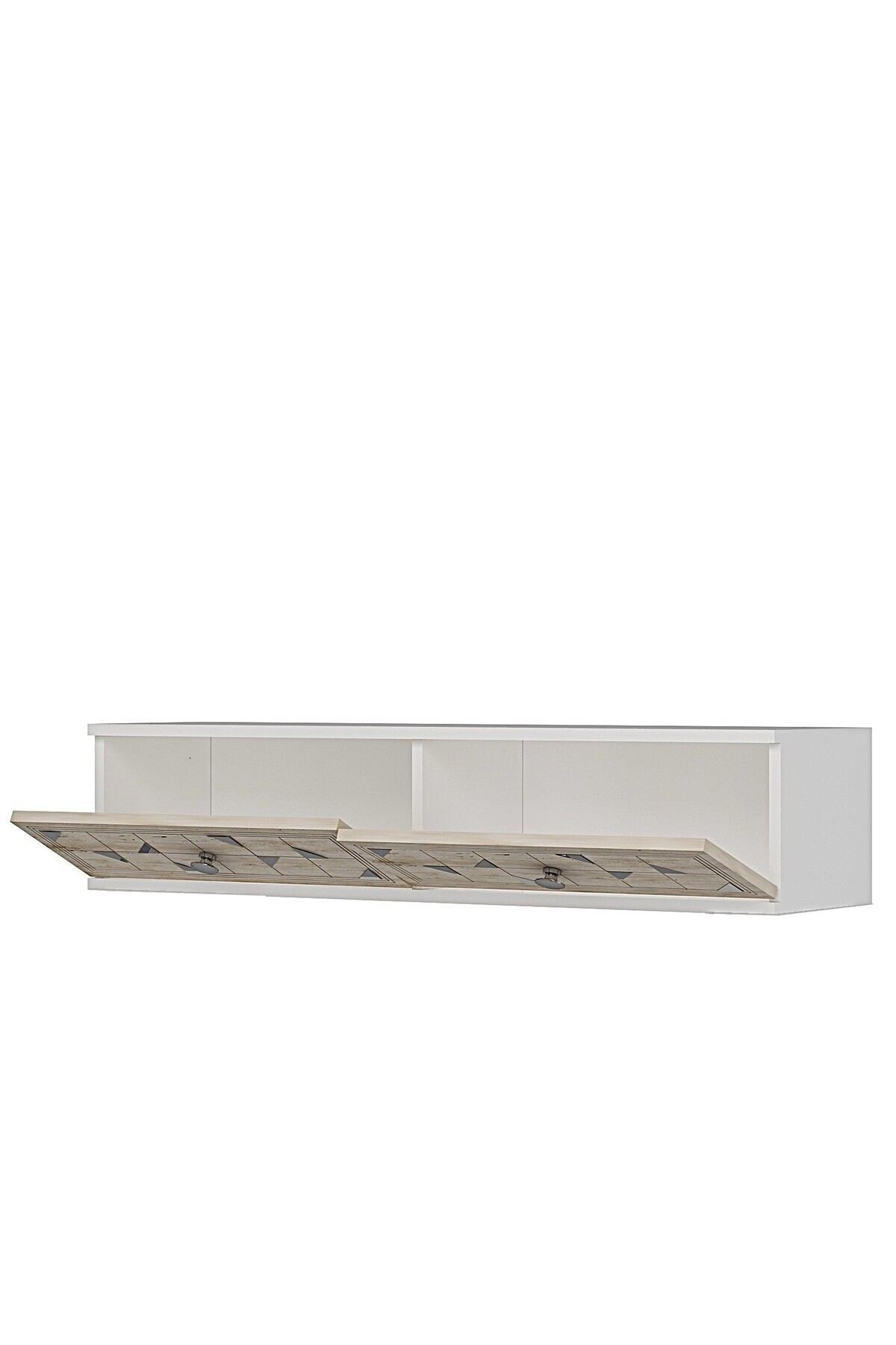 Συρταριέρα 120x25.5x29.6 εκ Λευκό / Travertine / Ασημί 555CHM1641