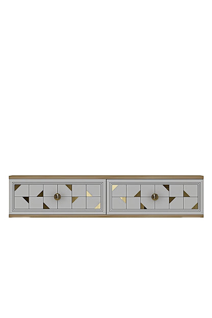 Συρταριέρα 120x25.5x29.6 εκ Δρυς Sapphire / Λευκό / Χρυσό 555CHM1642