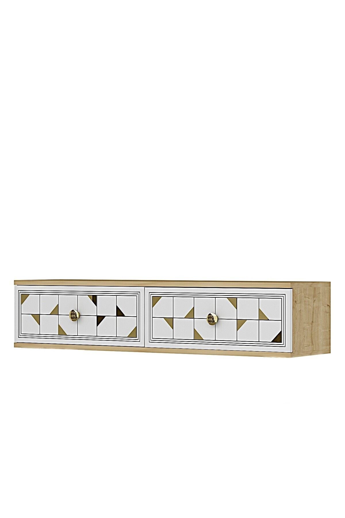 Συρταριέρα 120x25.5x29.6 εκ Δρυς Sapphire / Λευκό / Χρυσό 555CHM1642