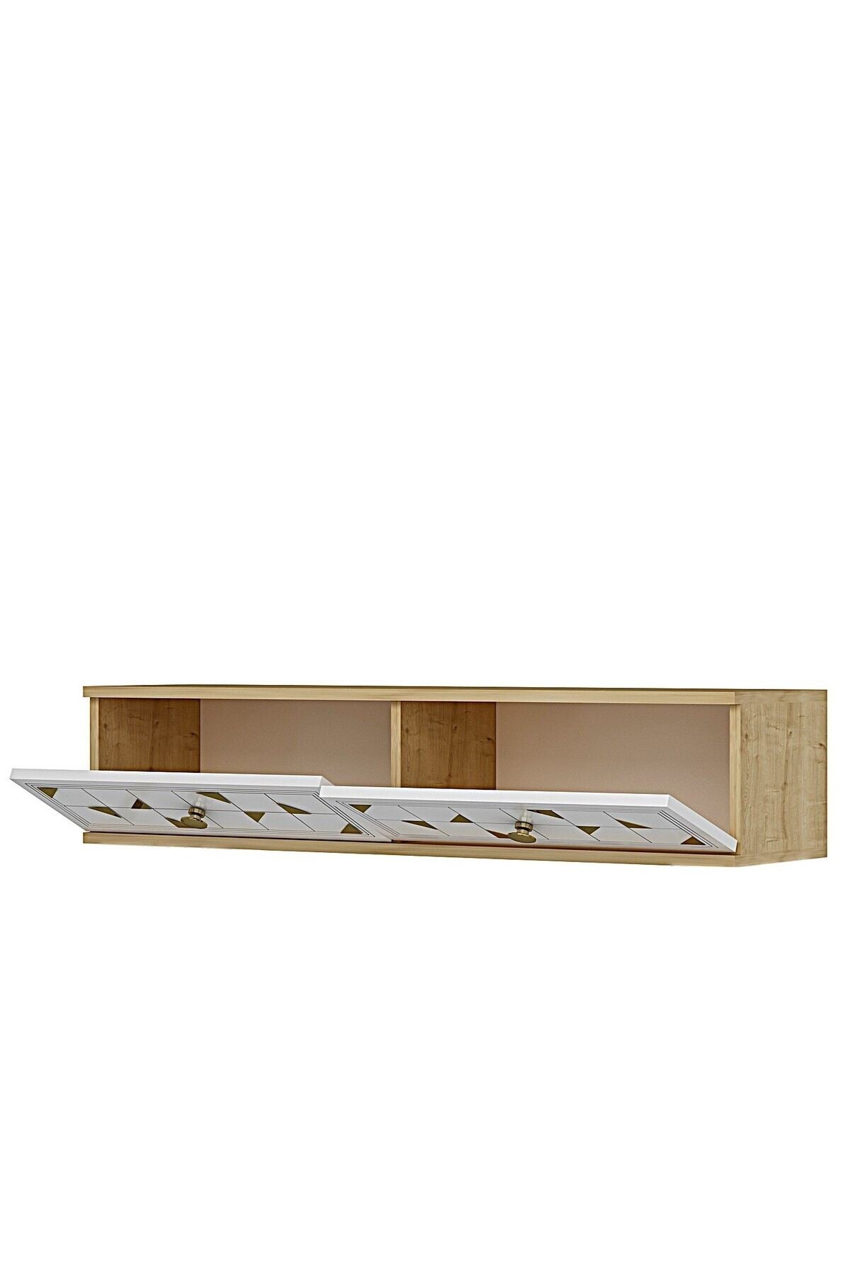 Συρταριέρα 120x25.5x29.6 εκ Δρυς Sapphire / Λευκό / Χρυσό 555CHM1642