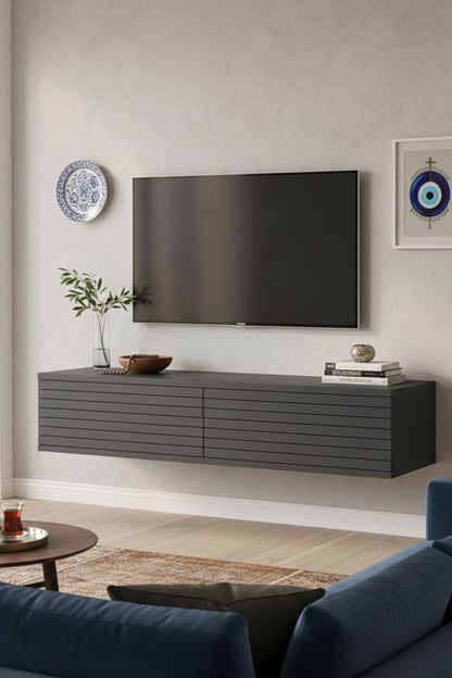 Συρταριέρα 120x25.5x29.6 εκ Ανθρακί 555CHM1644
