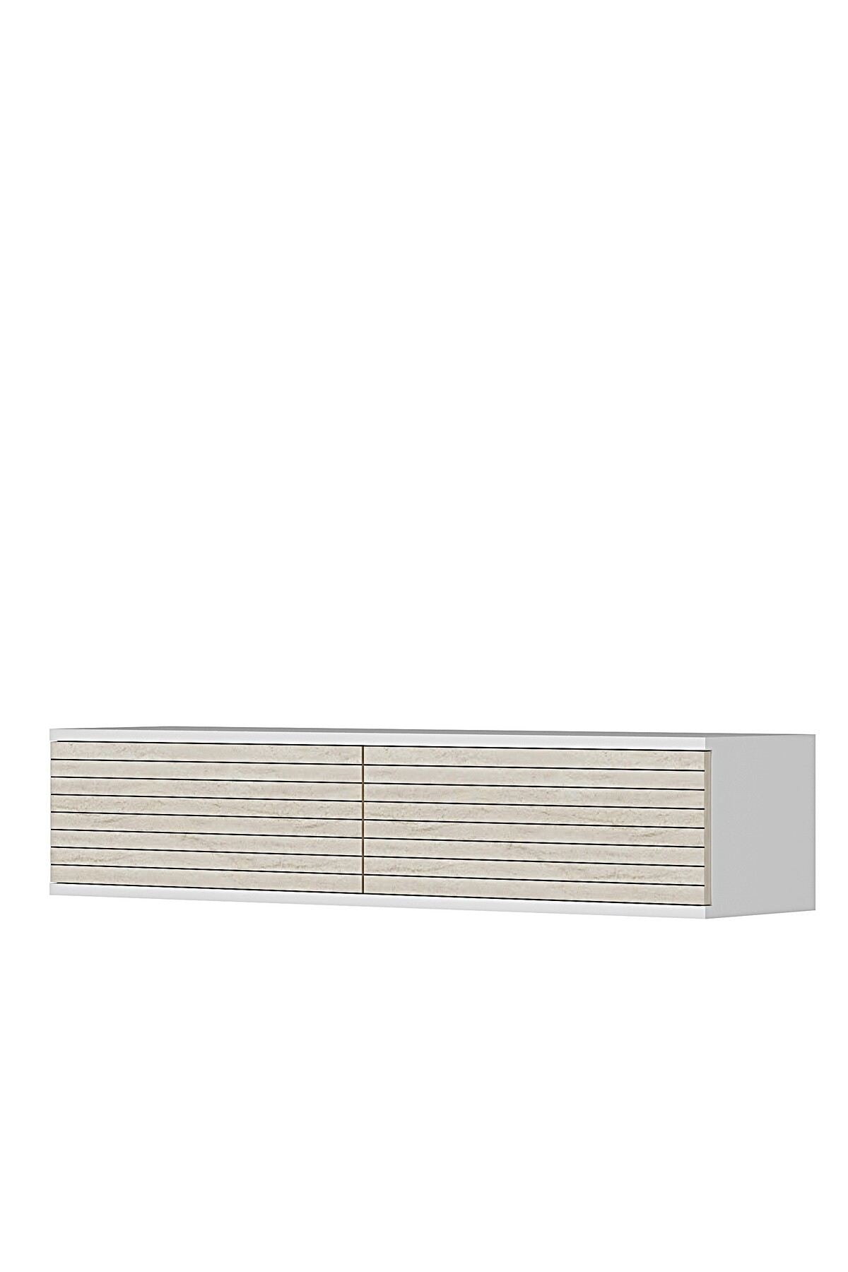 Συρταριέρα 120x25.5x29.6 εκ Λευκό / Travertine 555CHM1647