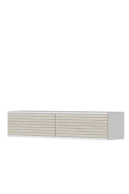 Συρταριέρα 120x25.5x29.6 εκ Λευκό / Travertine 555CHM1647