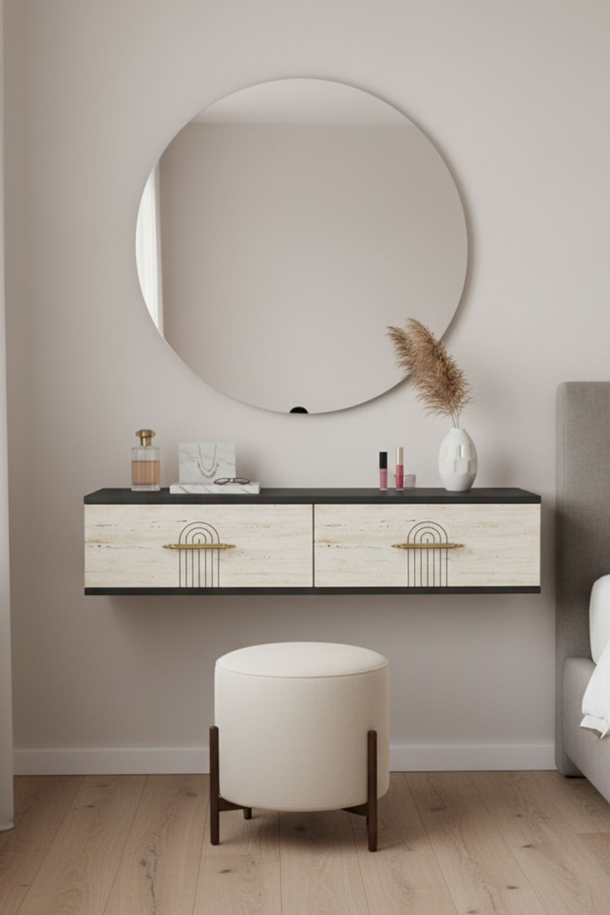 Συρταριέρα 120x25.5x29.6 εκ Ανθρακί / Travertine 555CHM1650