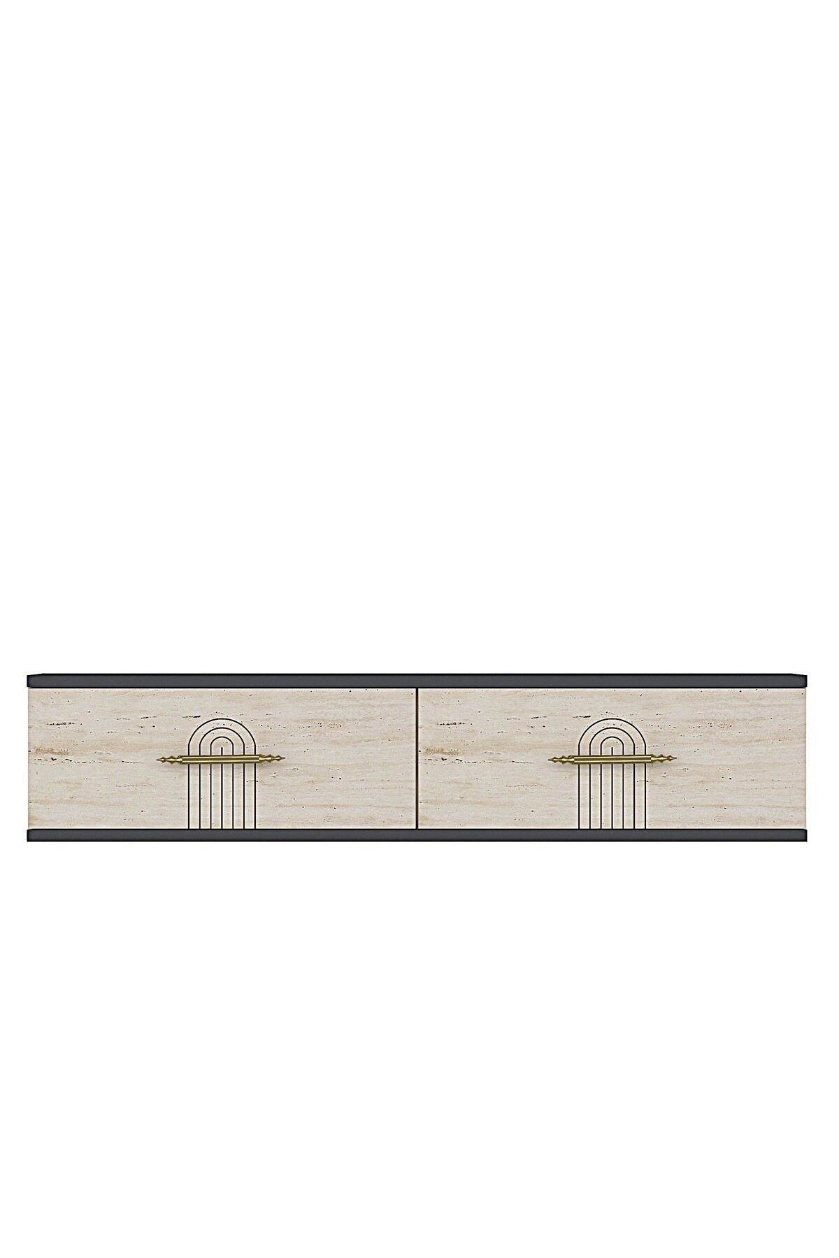 Συρταριέρα 120x25.5x29.6 εκ Ανθρακί / Travertine 555CHM1650