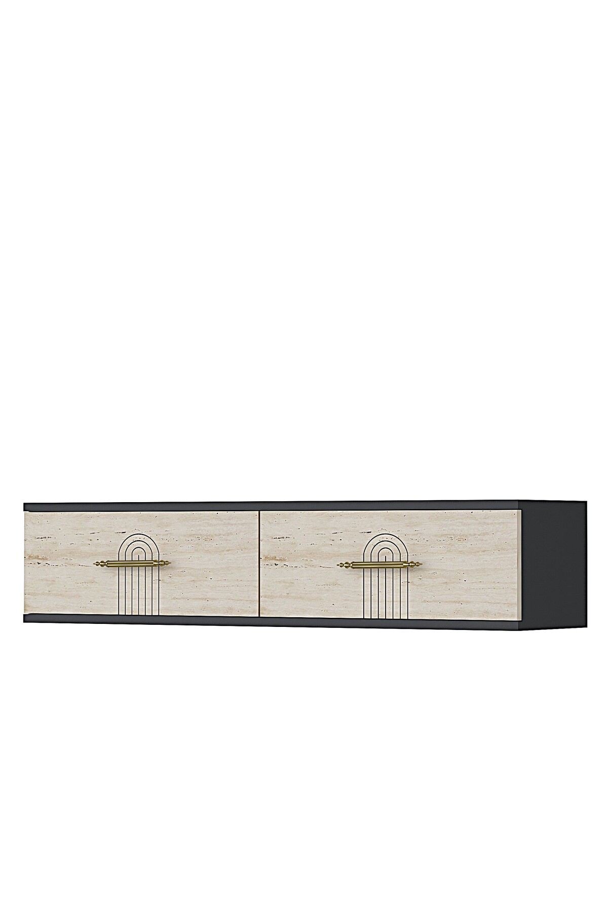 Συρταριέρα 120x25.5x29.6 εκ Ανθρακί / Travertine 555CHM1650