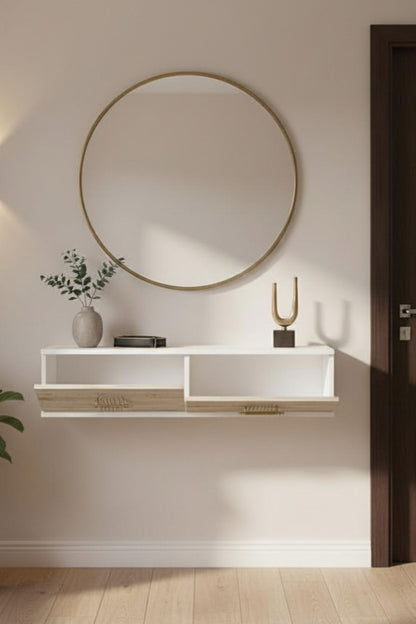 Συρταριέρα 120x25.5x29.6 εκ Λευκό / Travertine 555CHM1652