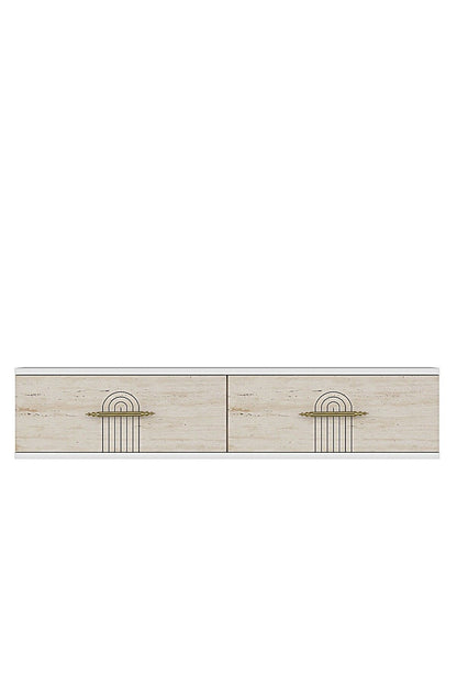 Συρταριέρα 120x25.5x29.6 εκ Λευκό / Travertine 555CHM1652