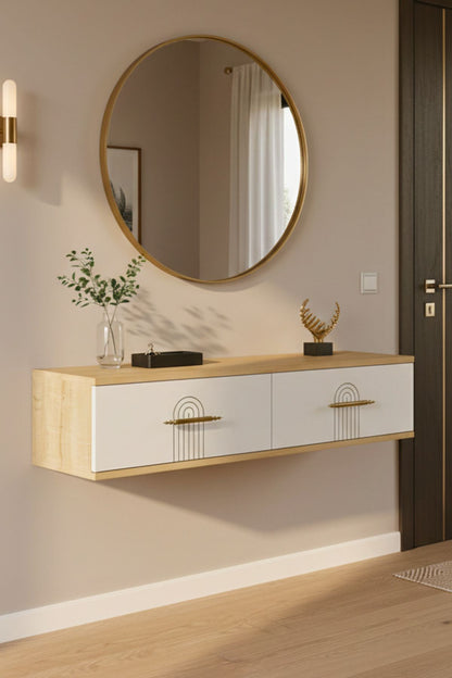 Συρταριέρα 120x25.5x29.6 εκ Δρυς Sapphire / Λευκό 555CHM1653