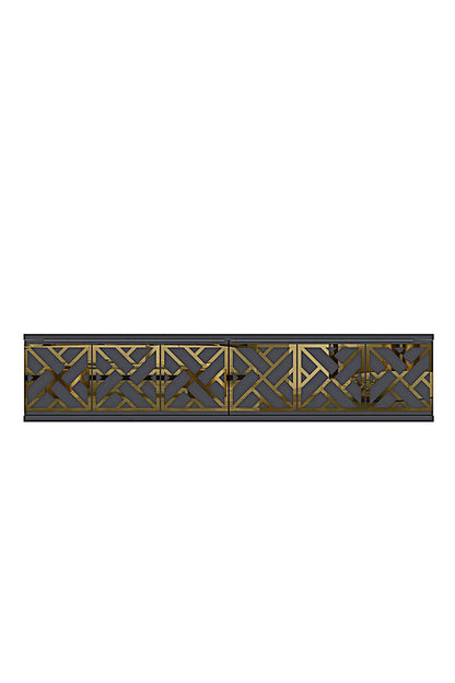 Συρταριέρα 120x25.5x29.6 εκ Ανθρακί / Χρυσό 555CHM1654