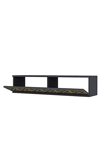 Συρταριέρα 120x25.5x29.6 εκ Ανθρακί / Χρυσό 555CHM1654