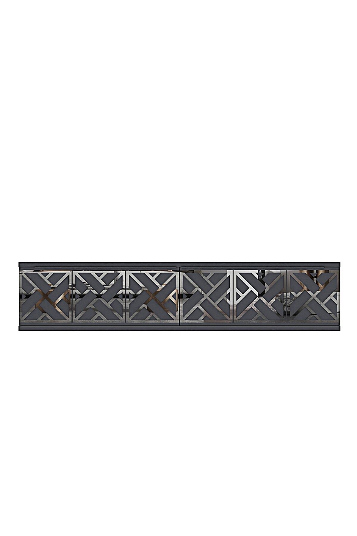Συρταριέρα 120x25.5x29.6 εκ Ανθρακί / Ασημί 555CHM1655