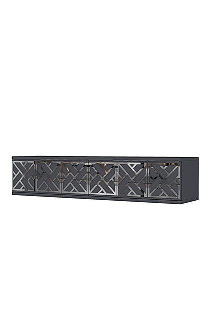 Συρταριέρα 120x25.5x29.6 εκ Ανθρακί / Ασημί 555CHM1655