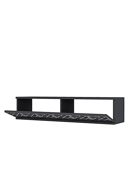 Συρταριέρα 120x25.5x29.6 εκ Ανθρακί / Ασημί 555CHM1655