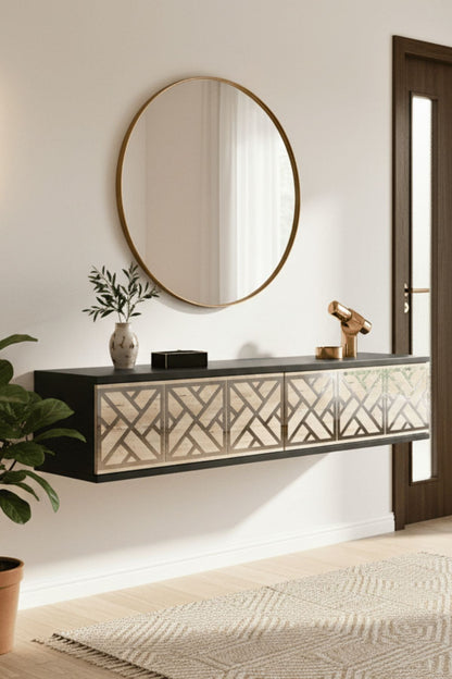 Συρταριέρα 120x25.5x29.6 εκ Ανθρακί / Travertine / Ασημί 555CHM1657
