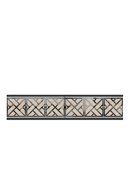 Συρταριέρα 120x25.5x29.6 εκ Ανθρακί / Travertine / Ασημί 555CHM1657