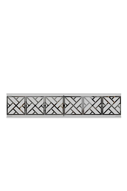Συρταριέρα 120x25.5x29.6 εκ Λευκό / Ασημί 555CHM1659